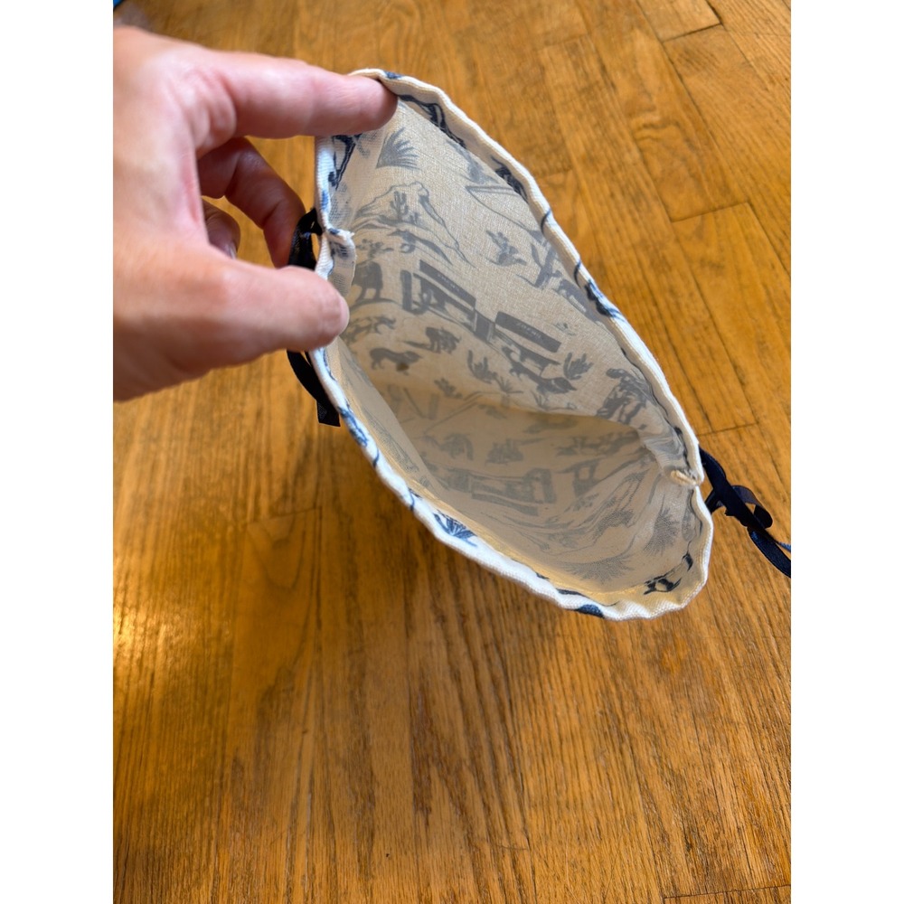 Katie Kime Prada Marfa Western Toile Drawstring Dust Bag Blue Cowboy 10.5x8.5 - Picture 6 of 6